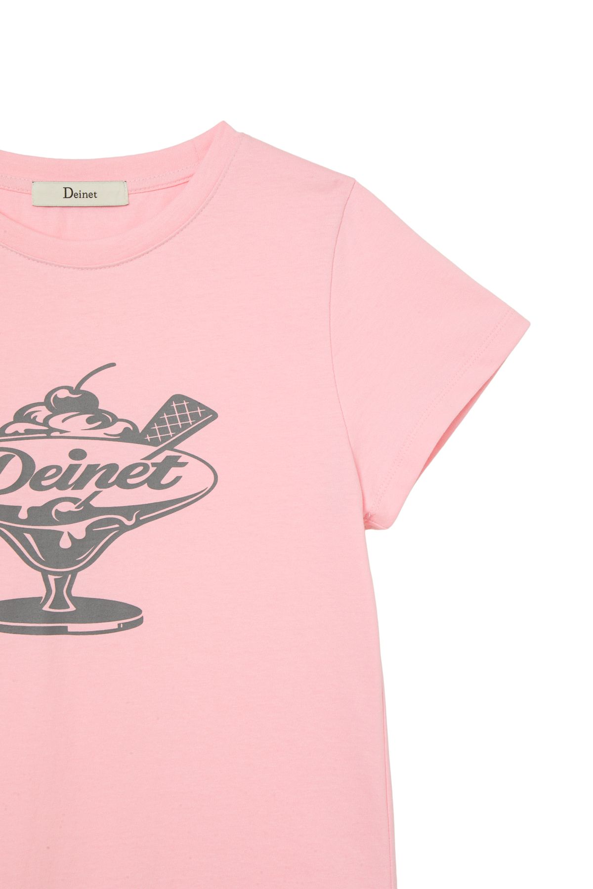 다이닛(DEINET) DESSERT GRAPHIC T-SHIRT IN LIGHT PINK