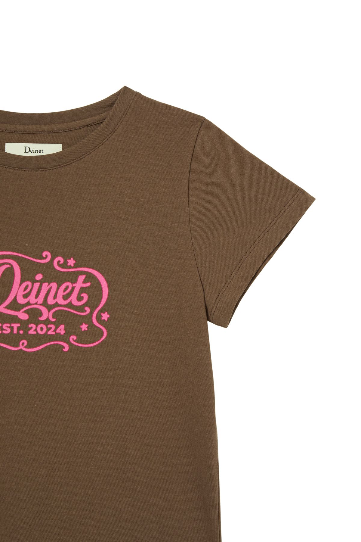 다이닛(DEINET) POP COLOR T-SHIRT IN BROWN