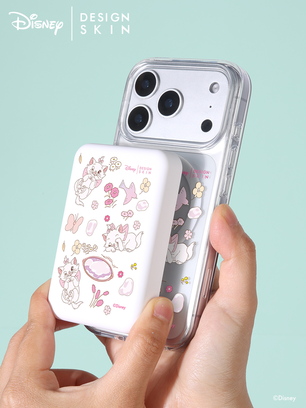 디자인스킨(DESIGNSKIN) [그래픽마켓] 맥세이프 보조배터리 C타입-블러썸/스프링 마리 패턴/5000mAh