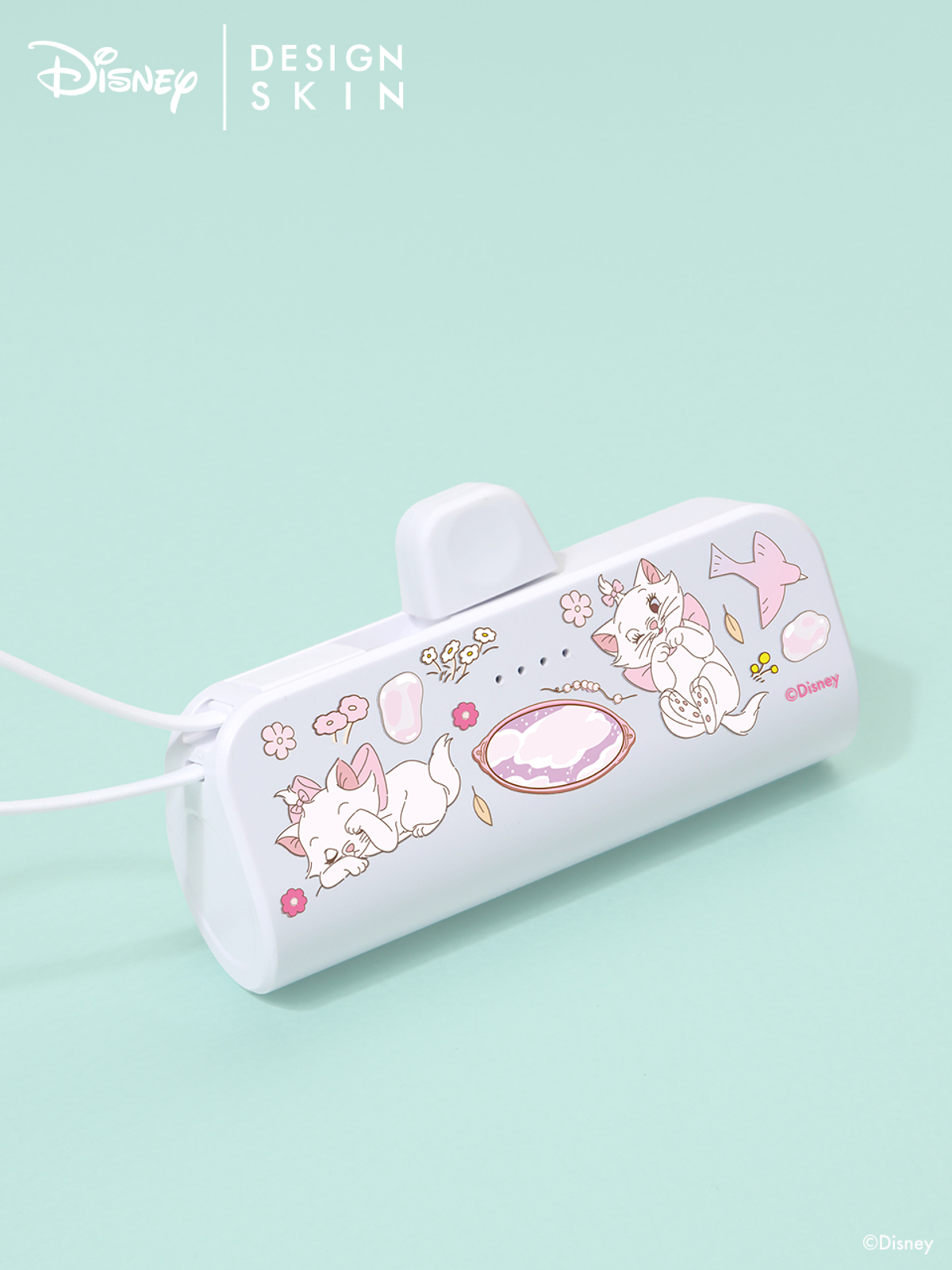 디자인스킨(DESIGNSKIN) [그래픽마켓] 도킹형 보조배터리 C타입-블러썸/스프링 마리 패턴/5000mAh