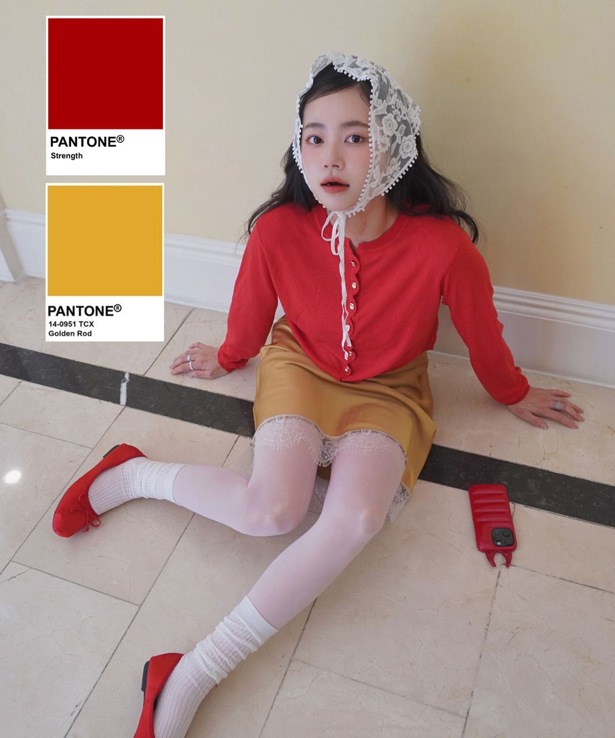 멜리앤로즈(MELLY&ROSE) 시그니처 웨이브 리넨 가디건(315307)_RED