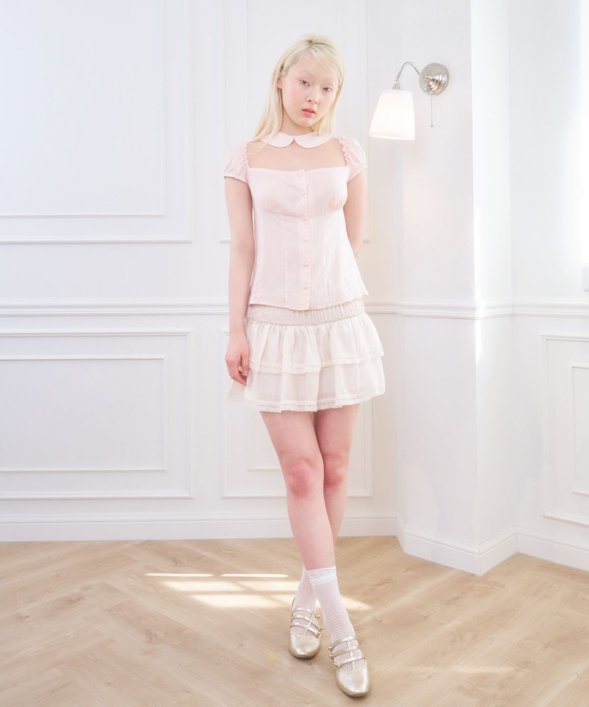 벨리아르(BELLIALEU) ODETTE TIERED SKIRT IVORY