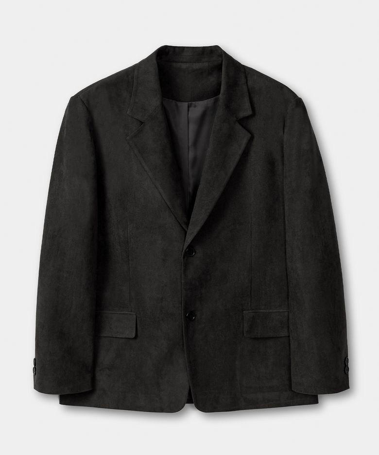 클래식 버튼 스웨이드 블레이저 (BLACK)