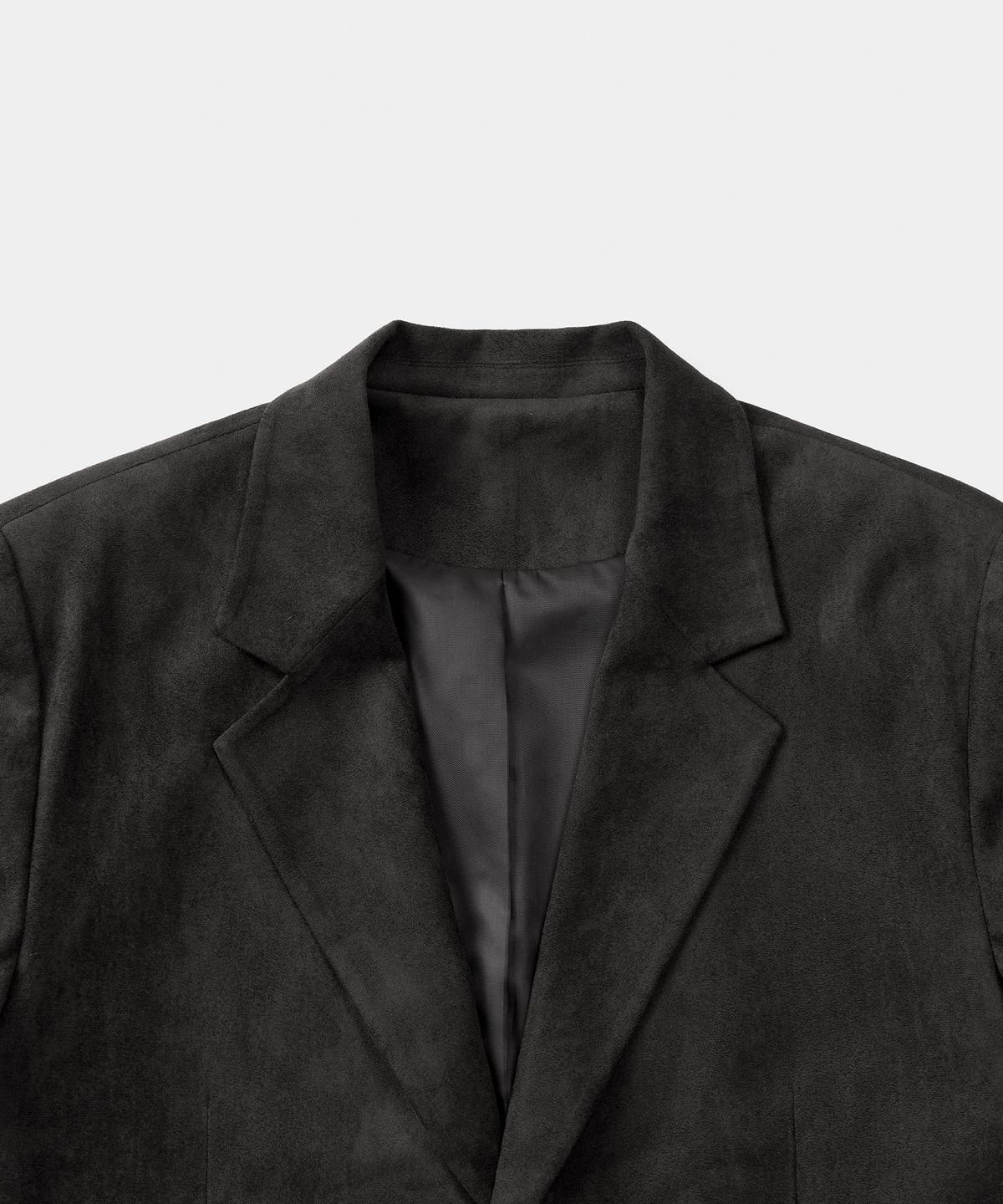 엑스컨테이너(EXCONTAINER) 클래식 버튼 스웨이드 블레이저 (BLACK)
