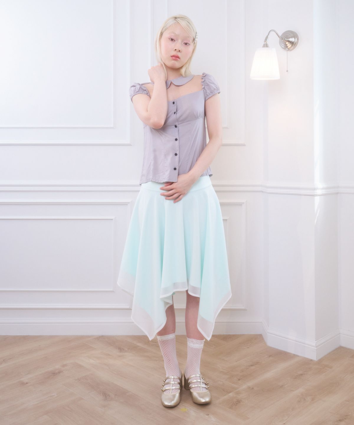 벨리아르(BELLIALEU) PARIS BLOUSE GRAY