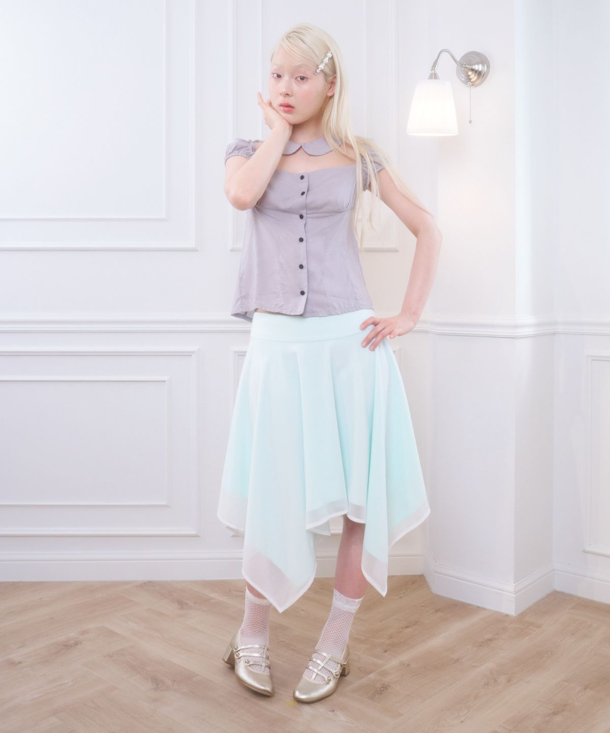 벨리아르(BELLIALEU) PARIS BLOUSE GRAY