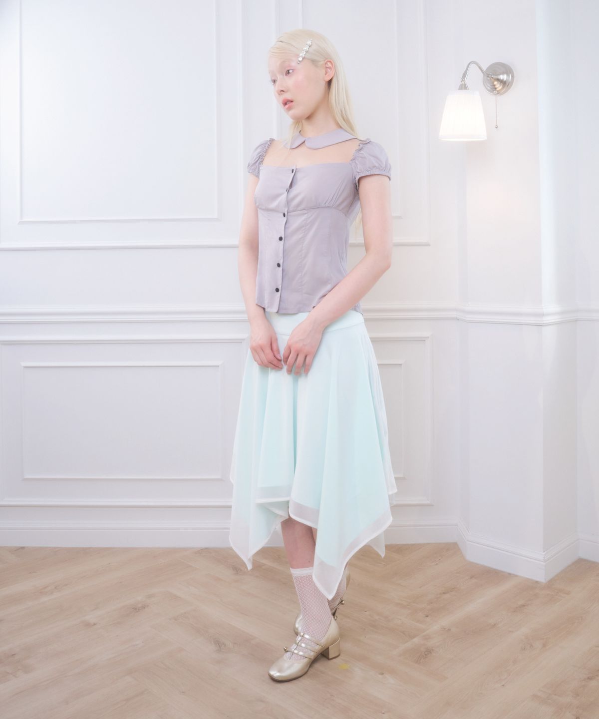 벨리아르(BELLIALEU) PARIS BLOUSE GRAY