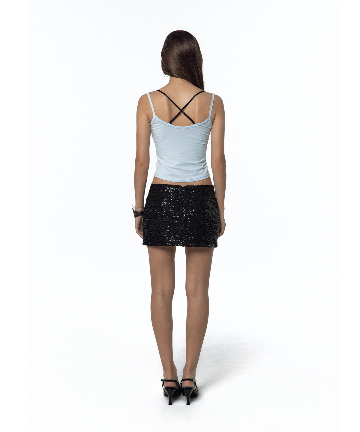 카시코(KASHIKO) Spangle Mini Skirt Black