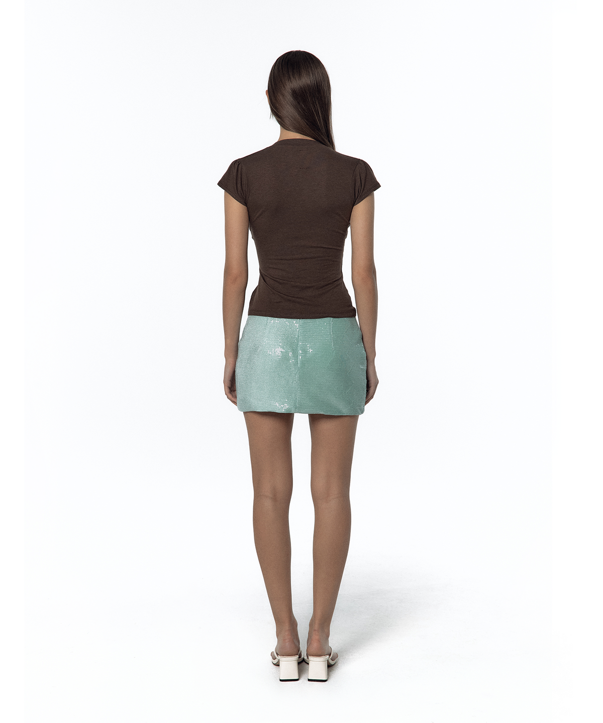 카시코(KASHIKO) Spangle Mini Skirt Mint