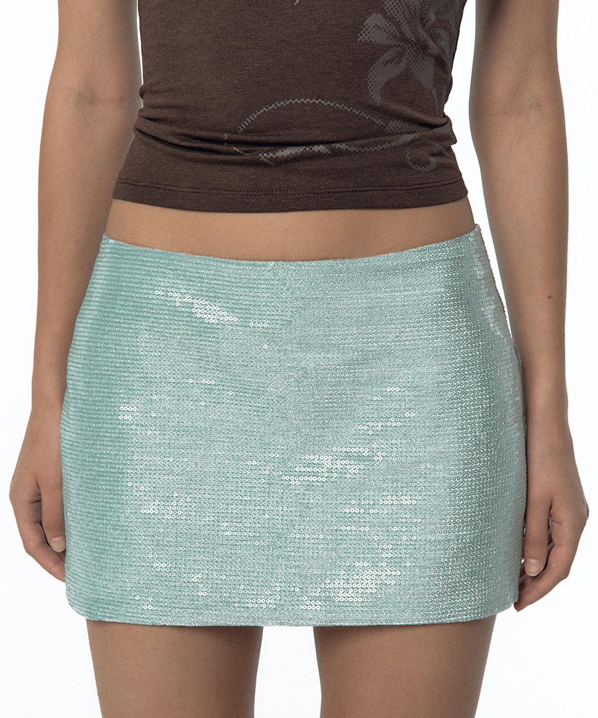 카시코(KASHIKO) Spangle Mini Skirt Mint