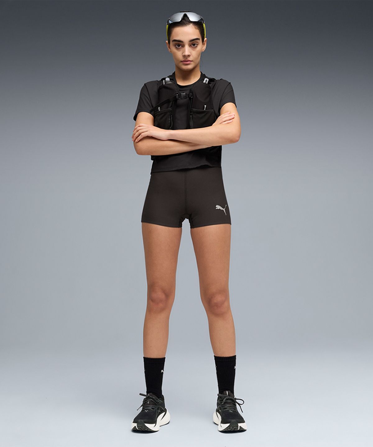 푸마(PUMA) 라이트스피드 3인치 하프 타이츠 여성 - 블랙 / 528572-01