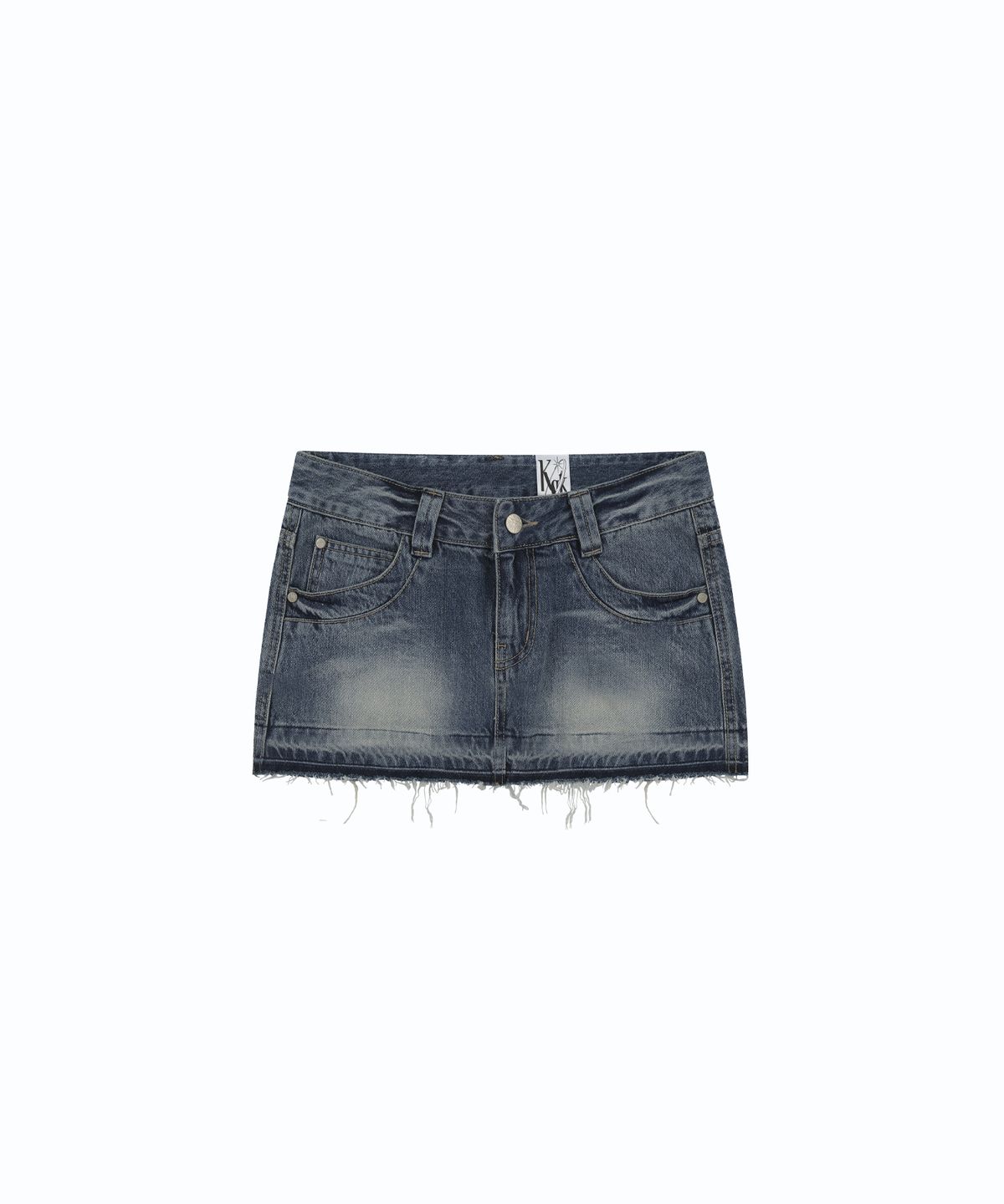 카시코(KASHIKO) Split Pocket Denim Skirt Blue