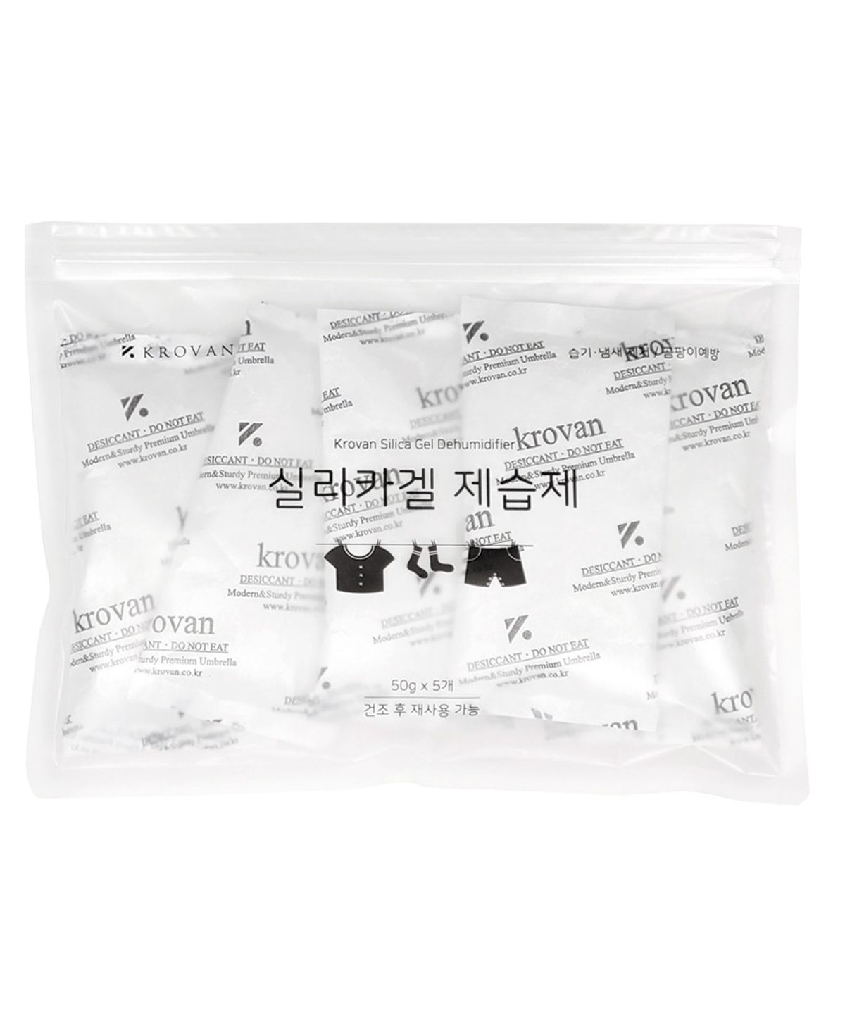 크로반(KROVAN) 크로반 제습제 실리카겔 습기제거제 50g 10개 신발 의류 방습제