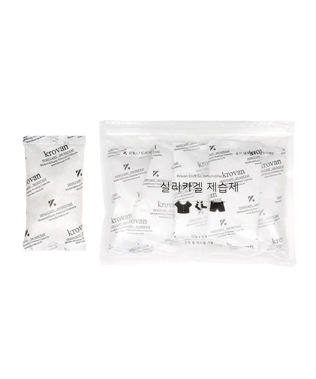 크로반(KROVAN) 크로반 제습제 실리카겔 습기제거제 50g 10개 신발 의류 방습제