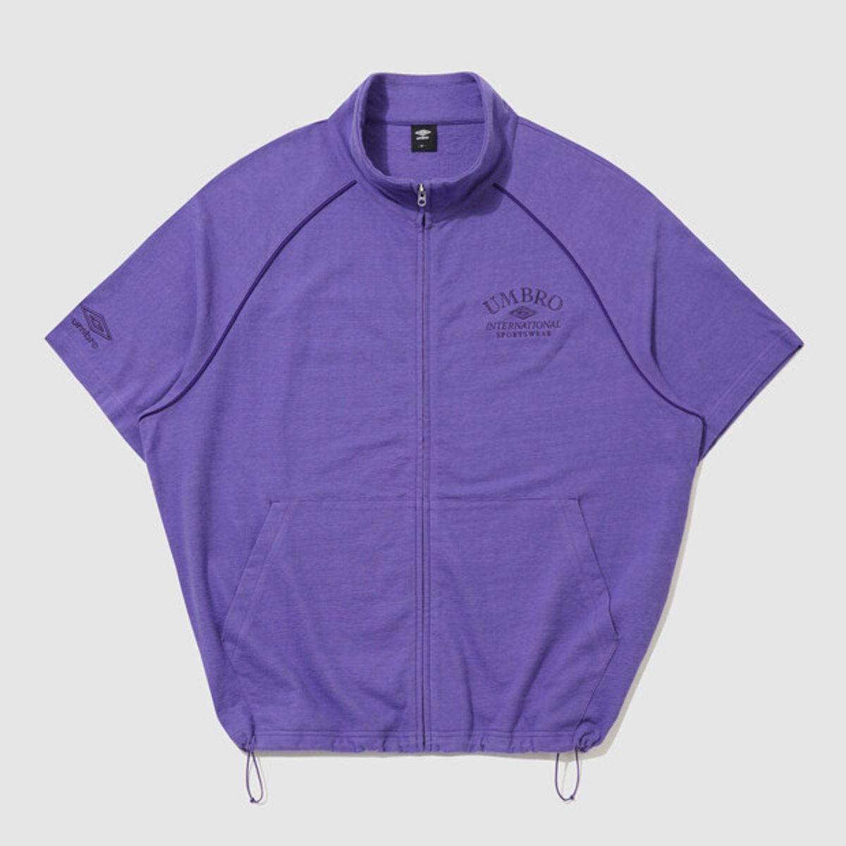 엄브로(UMBRO) 90 테리 반팔 집업 자켓 퍼플 UR311CFT71