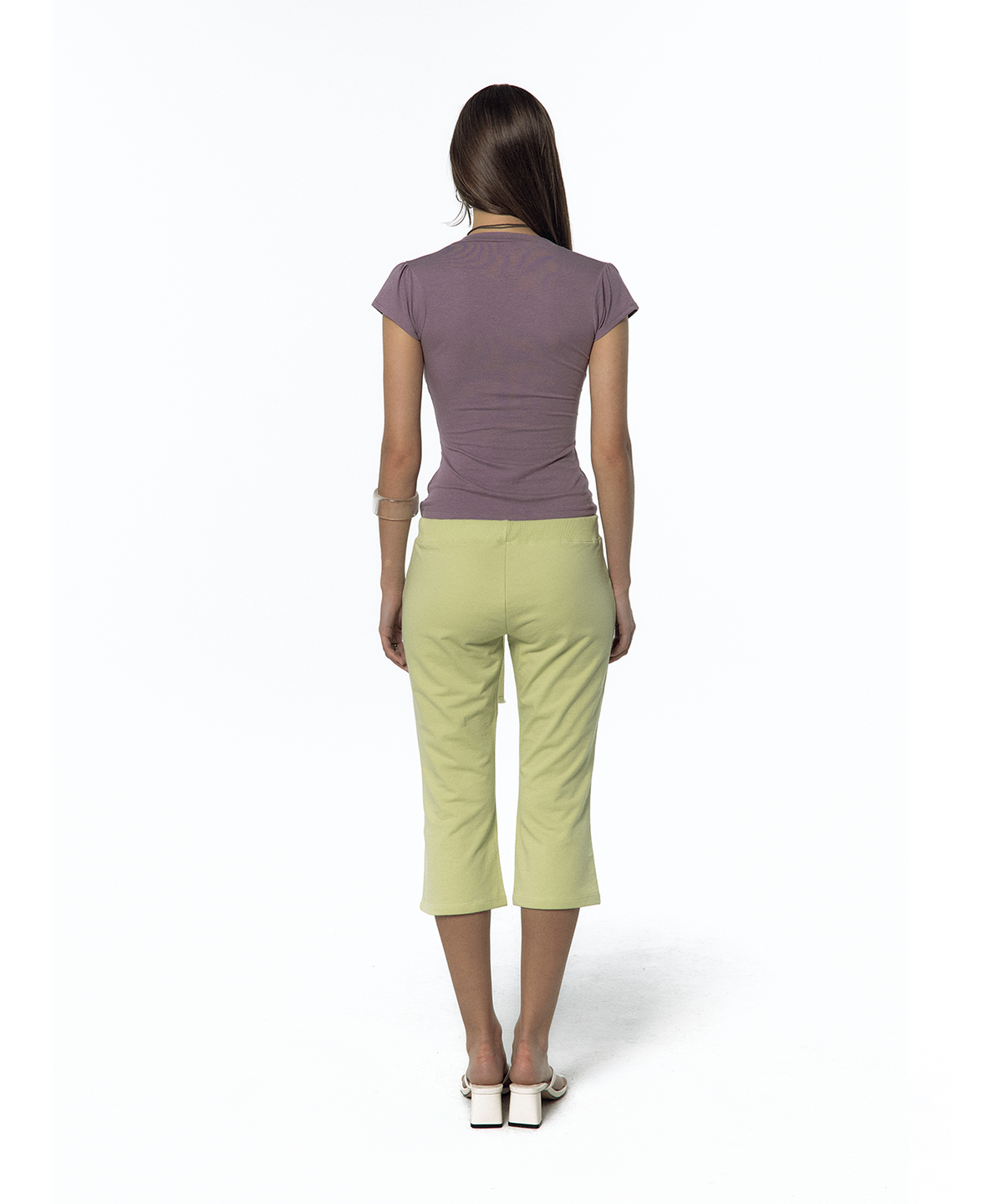 카시코(KASHIKO) Low-Slung Capri Pants Lime