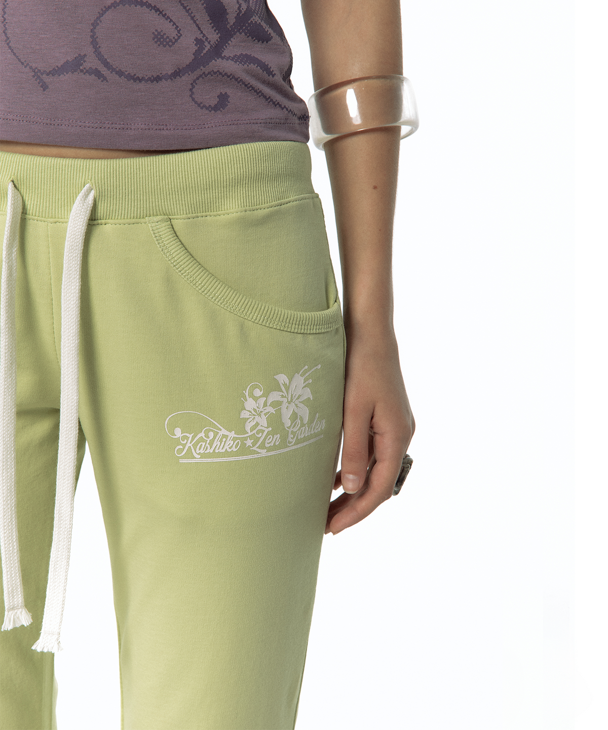 카시코(KASHIKO) Low-Slung Capri Pants Lime