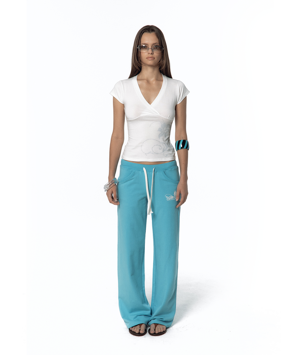 카시코(KASHIKO) 2000s Low-rise Track Pants Blue