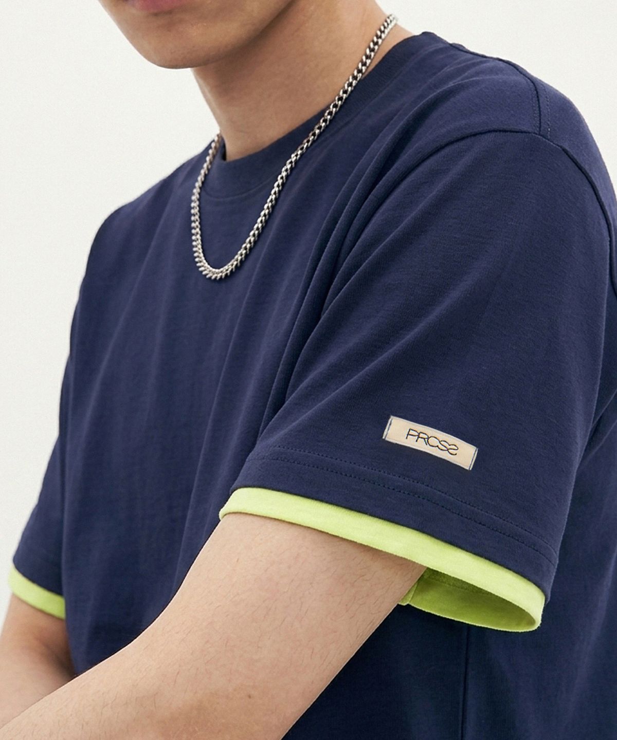 피알씨에스에스(PRCSS) Layered crop tee - Navy