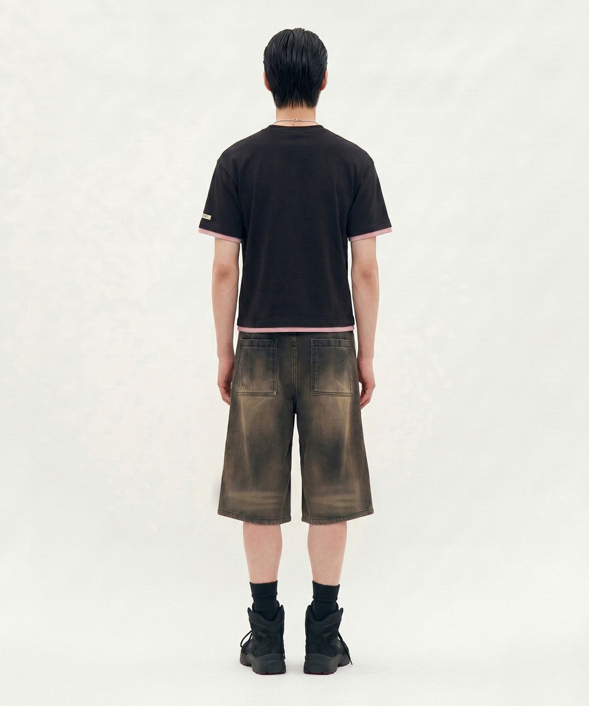 피알씨에스에스(PRCSS) Layered crop tee - Black