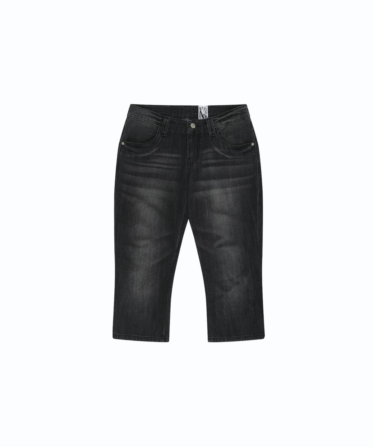 카시코(KASHIKO) Split Pocket Capri Jeans Black