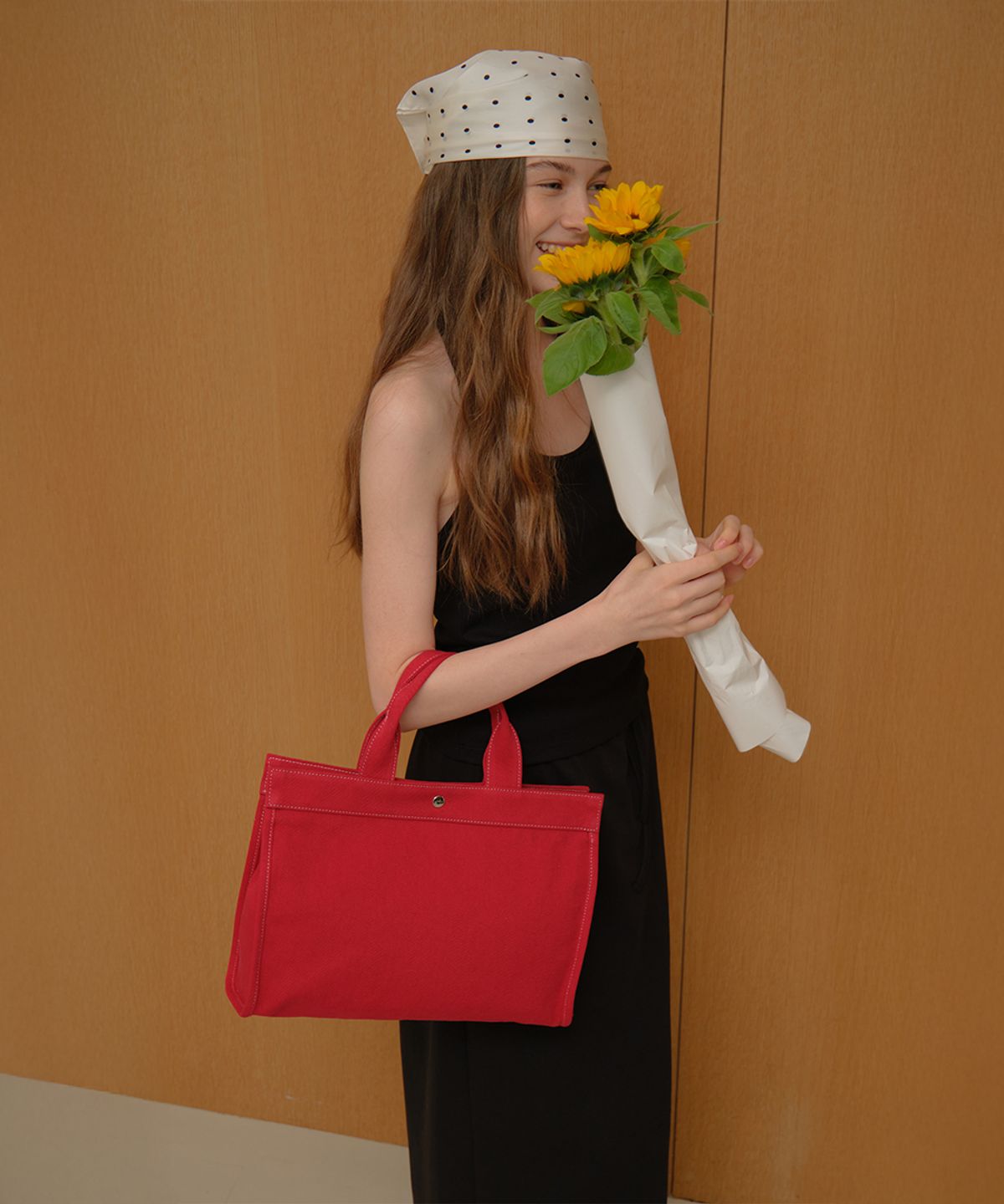 까르몽드(CARMONDE) Frame Tote Bag_Red