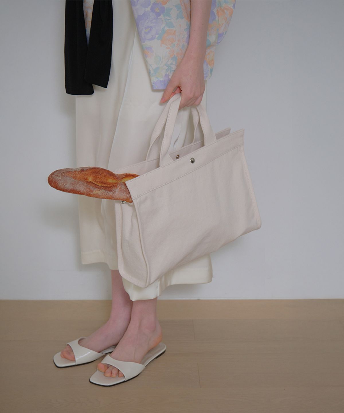 까르몽드(CARMONDE) Frame Tote Bag_Natural