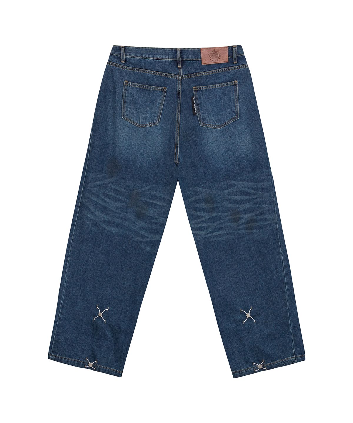 인투더딥(INTO THE DEEP) [ITD X HRTM] OIL WASHED WIDE BLUE DENIM PANTS