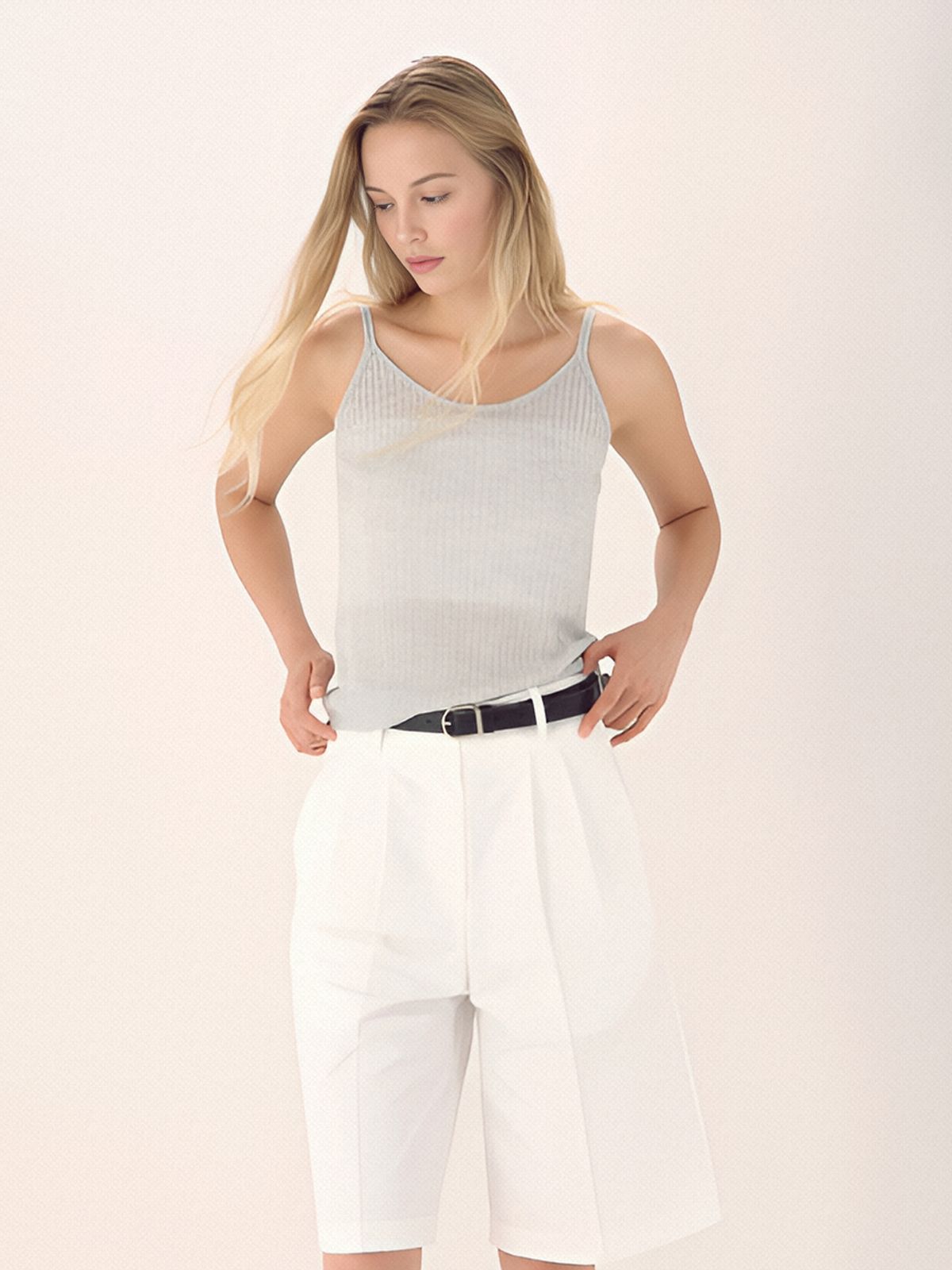 아쿠드(ACUD) Linen Rib Sleeveless Knit _L.Grey