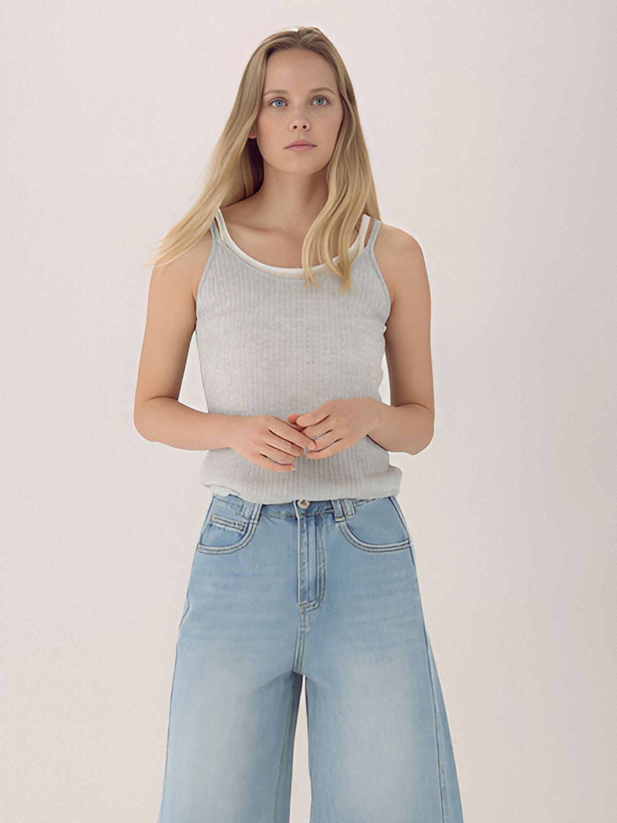 아쿠드(ACUD) Linen Rib Sleeveless Knit _L.Grey