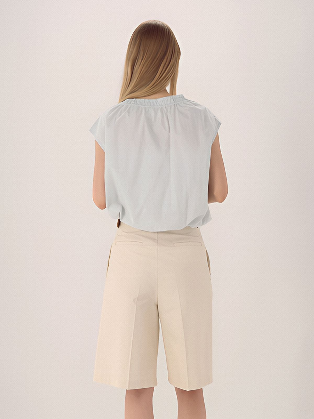 아쿠드(ACUD) Gather Ribbon Blouse _Mt.Blue