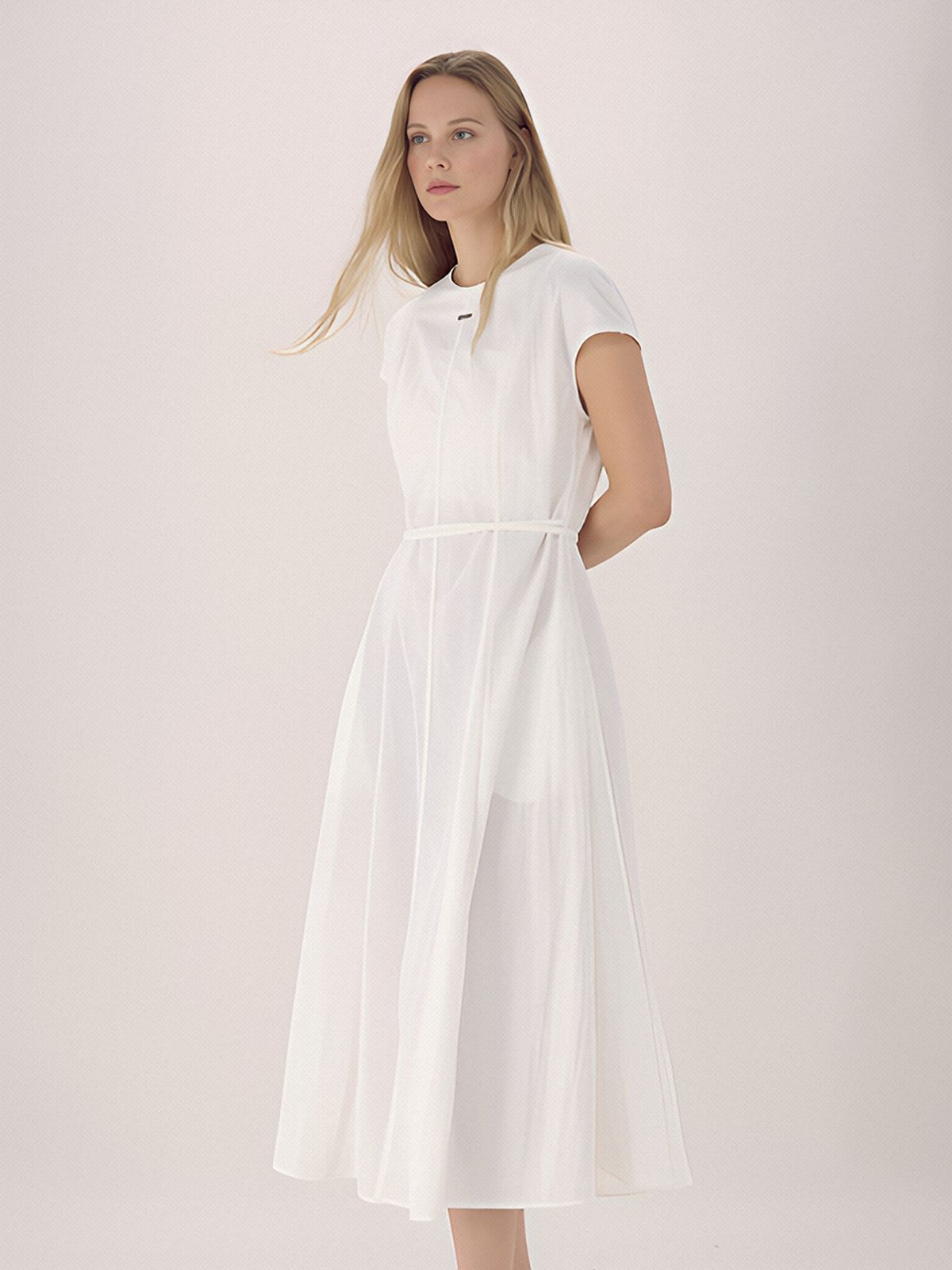 아쿠드(ACUD) Cap Sleeve Strap Dress _White