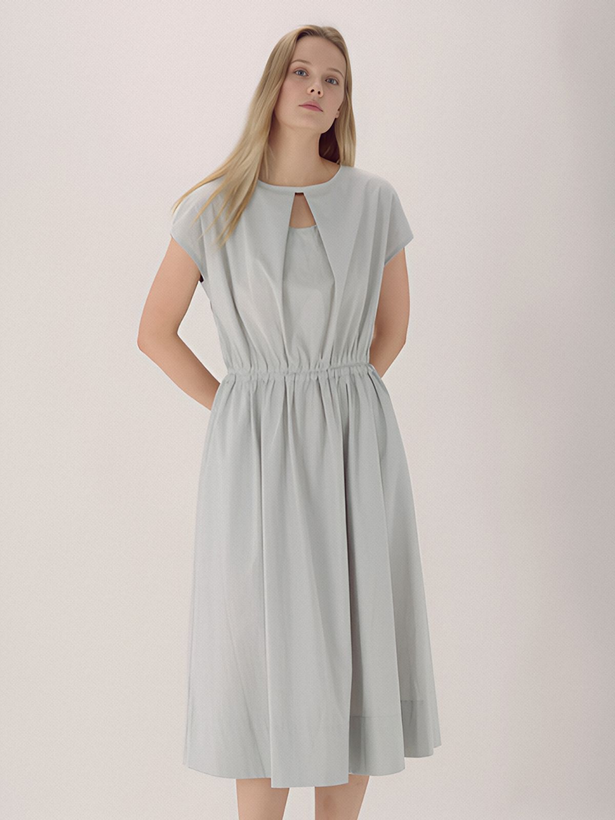 아쿠드(ACUD) Front Cut Banding Dress _Mt.Blue