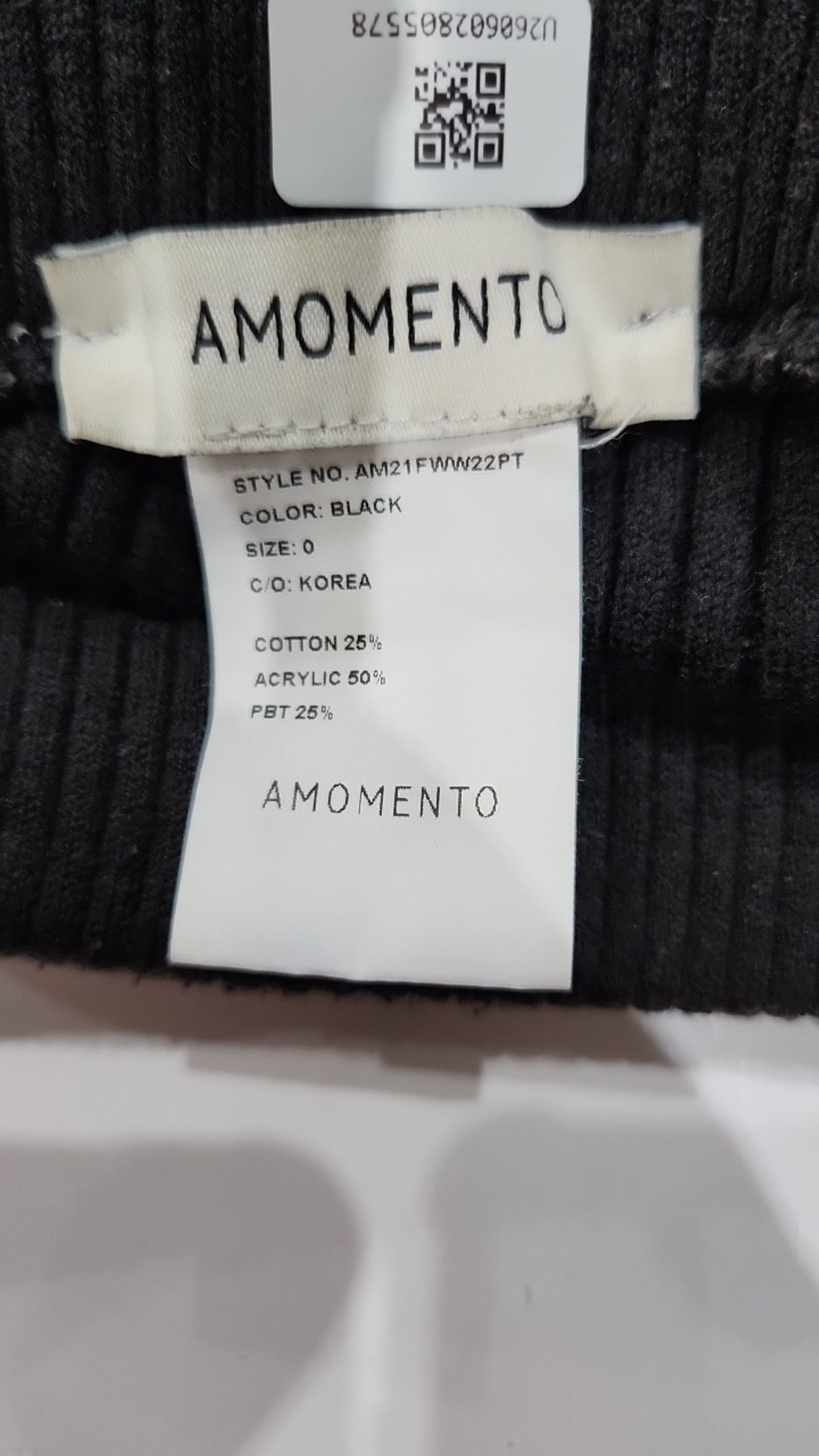 아모멘토(AMOMENTO) RIBBED PANTS (2COLORS) 0