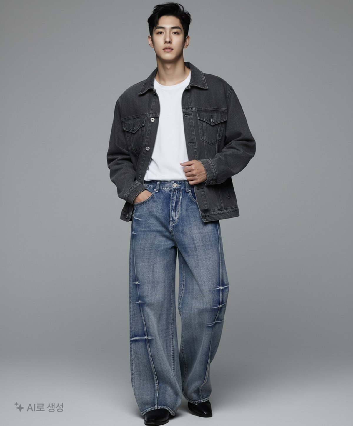 메종미네드(MAISON MINED) [SET] GRAPIC T-SHIRTS + PINCH DENIM PANTS 48