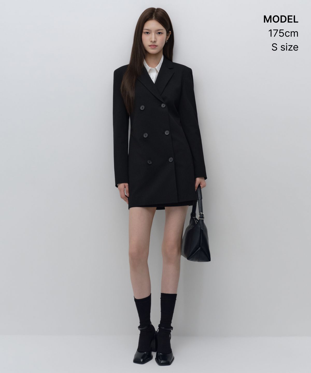 무신사 스탠다드 우먼(MUSINSA STANDARD WOMAN) 우먼즈 더블 브레스티드 블레이저 드레스 [블랙]