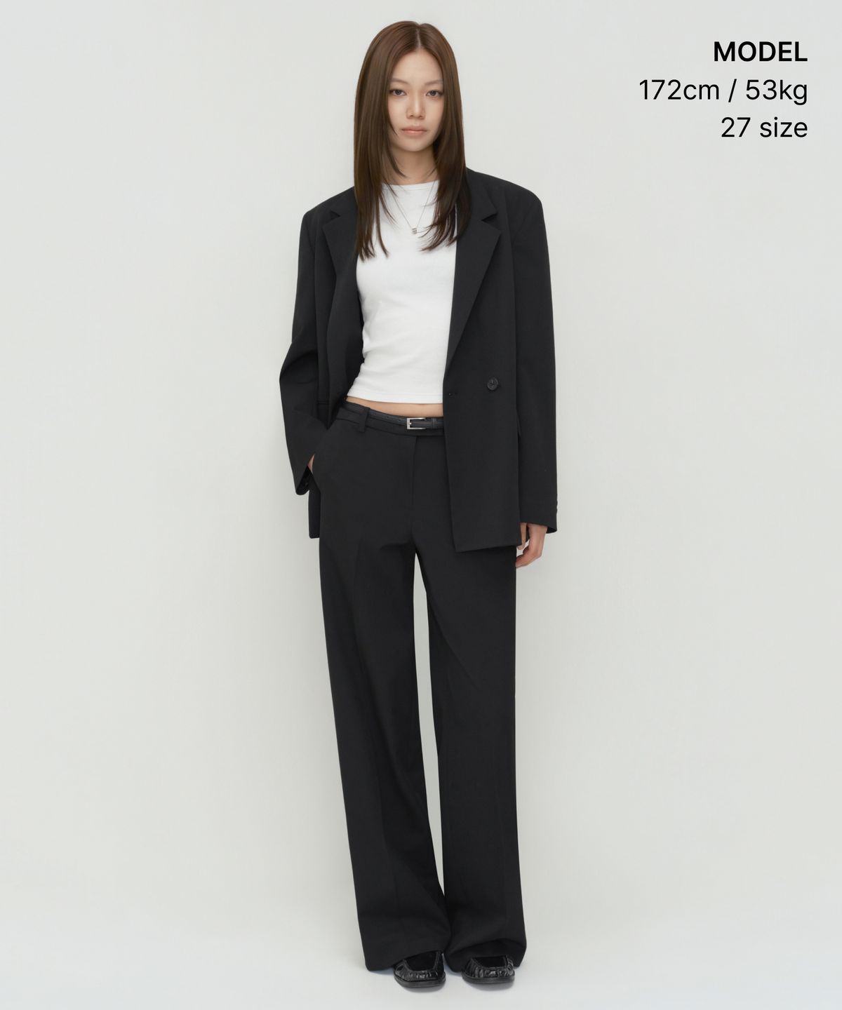 무신사 스탠다드 우먼(MUSINSA STANDARD WOMAN) 우먼즈 와이드 히든 밴딩 슬랙스 [블랙]