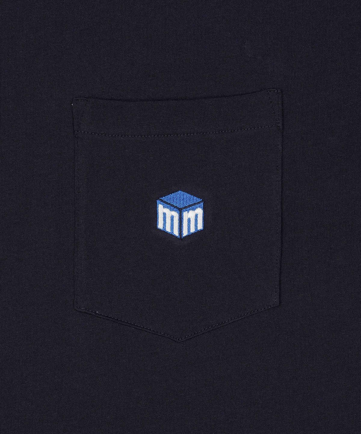 맨하탄레코즈(MANHATTAN RECORDS) MR Line Logo Pocket Tee - Navy