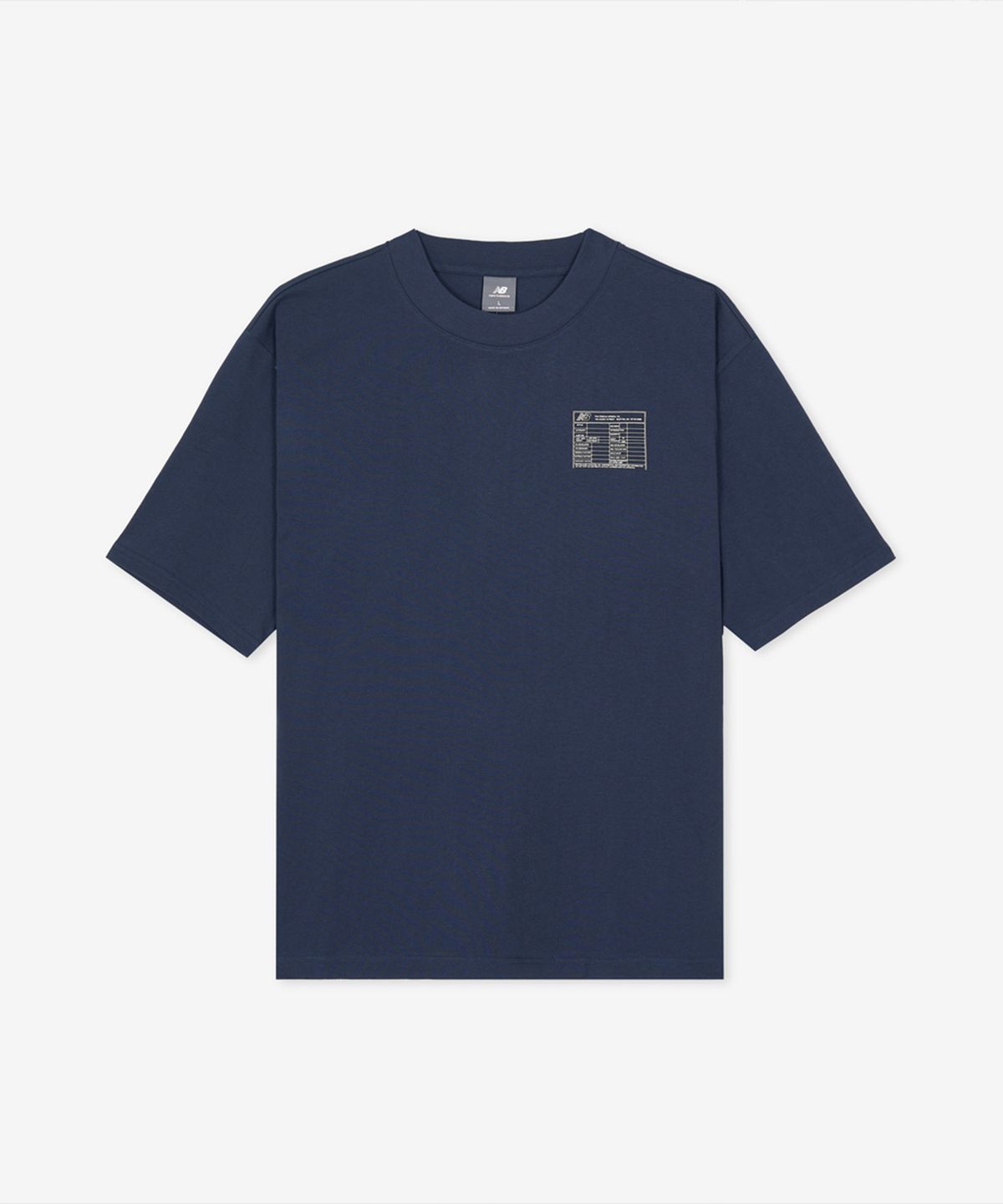 뉴발란스(NEW BALANCE) NBNEG32813 / UNI Blueprint 그래픽 반팔티 (NAVY)