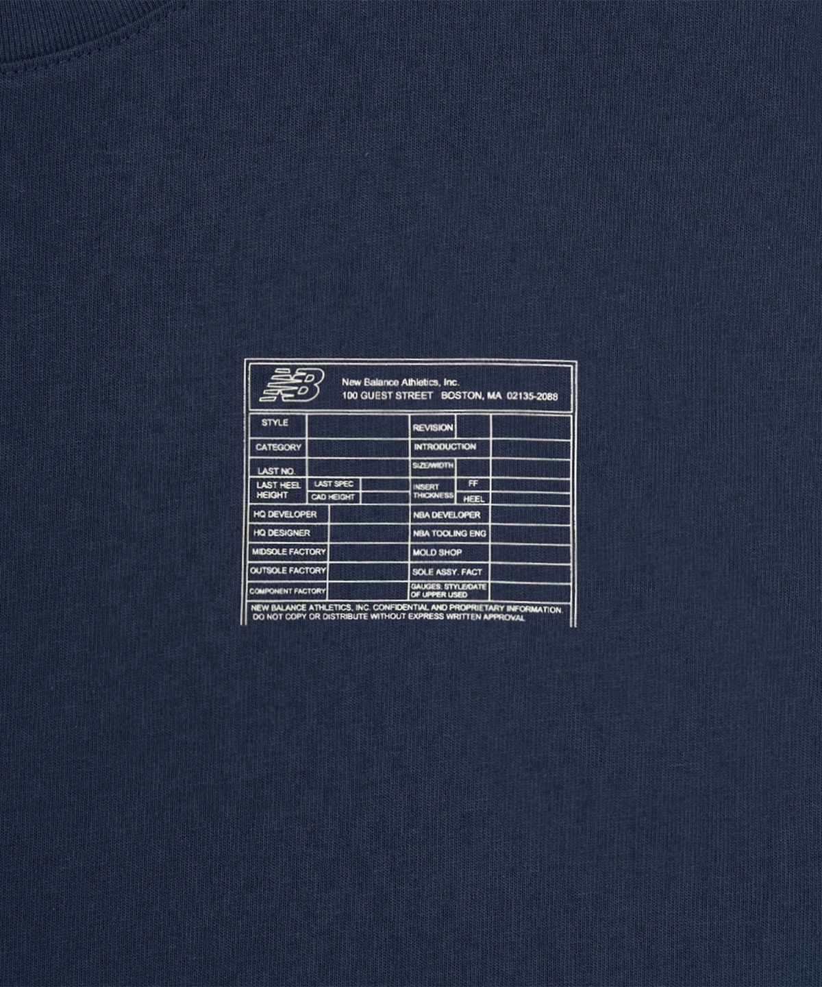 뉴발란스(NEW BALANCE) NBNEG32813 / UNI Blueprint 그래픽 반팔티 (NAVY)