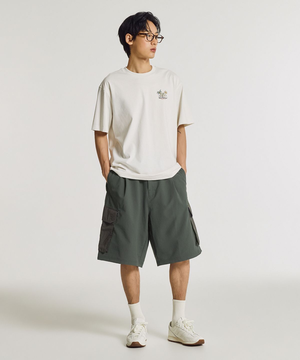 뉴발란스(NEW BALANCE) NBNVG31703 / UNI 트랙스터 6부 카고 쇼츠 (KHAKI)