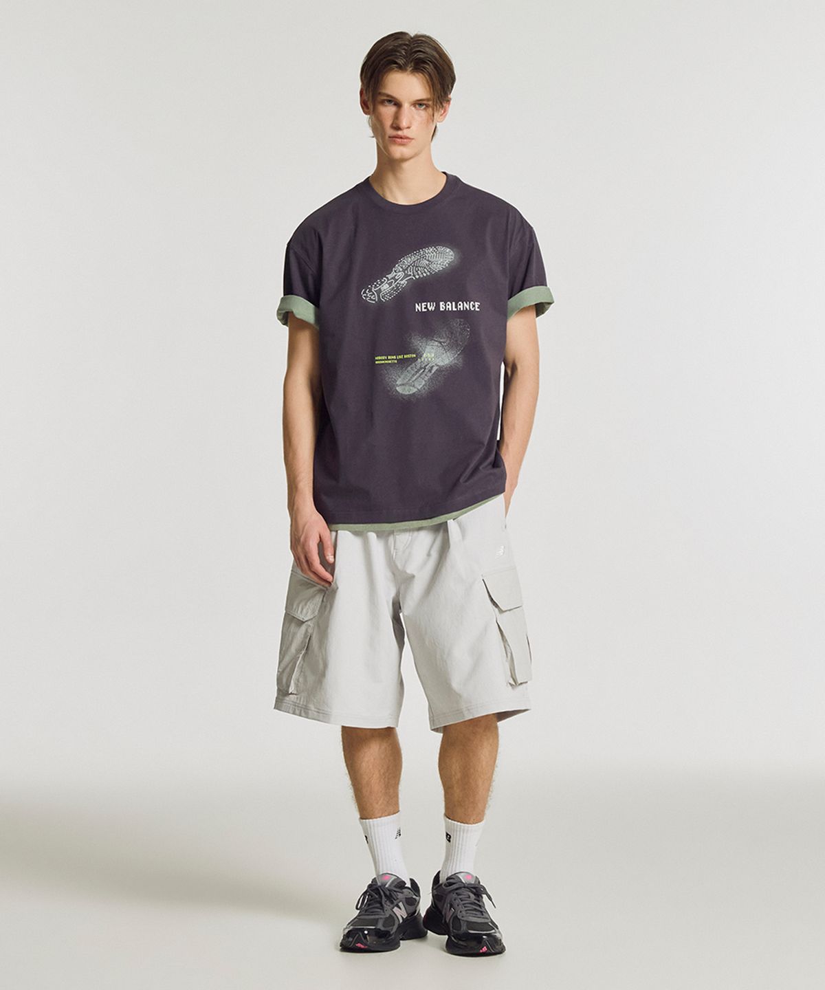 뉴발란스(NEW BALANCE) NBNVG31703 / UNI 트랙스터 6부 카고 쇼츠 (L/GRAY)
