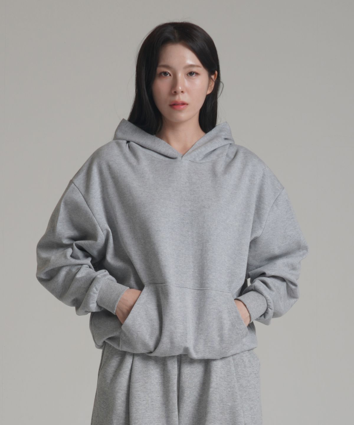 노밍(NOMING) [2PACK] 루즈핏 크롭 이지 후드티 (3COLOR)