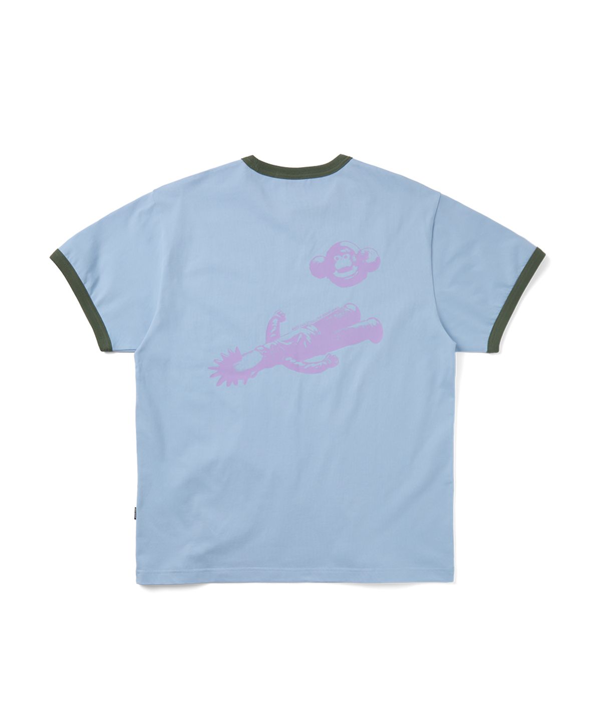 예스아이씨(YESEYESEE) The Kidding Heads Ringer Tee Light Blue