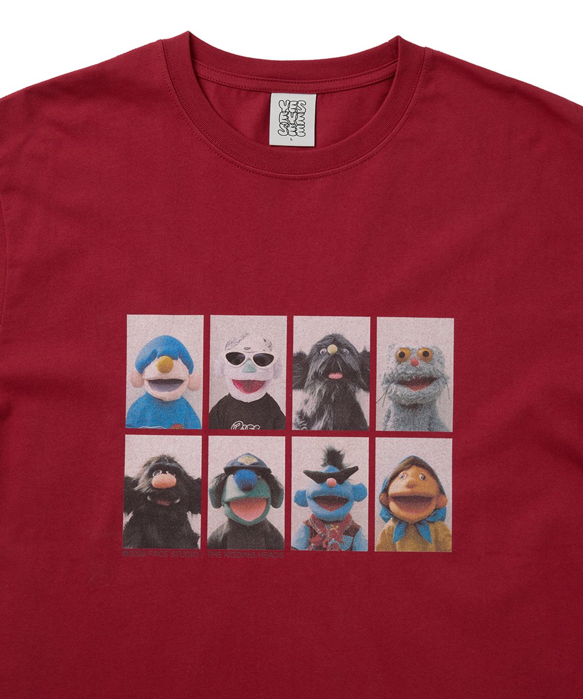 예스아이씨(YESEYESEE) The Kidding Heads Frame Tee Red