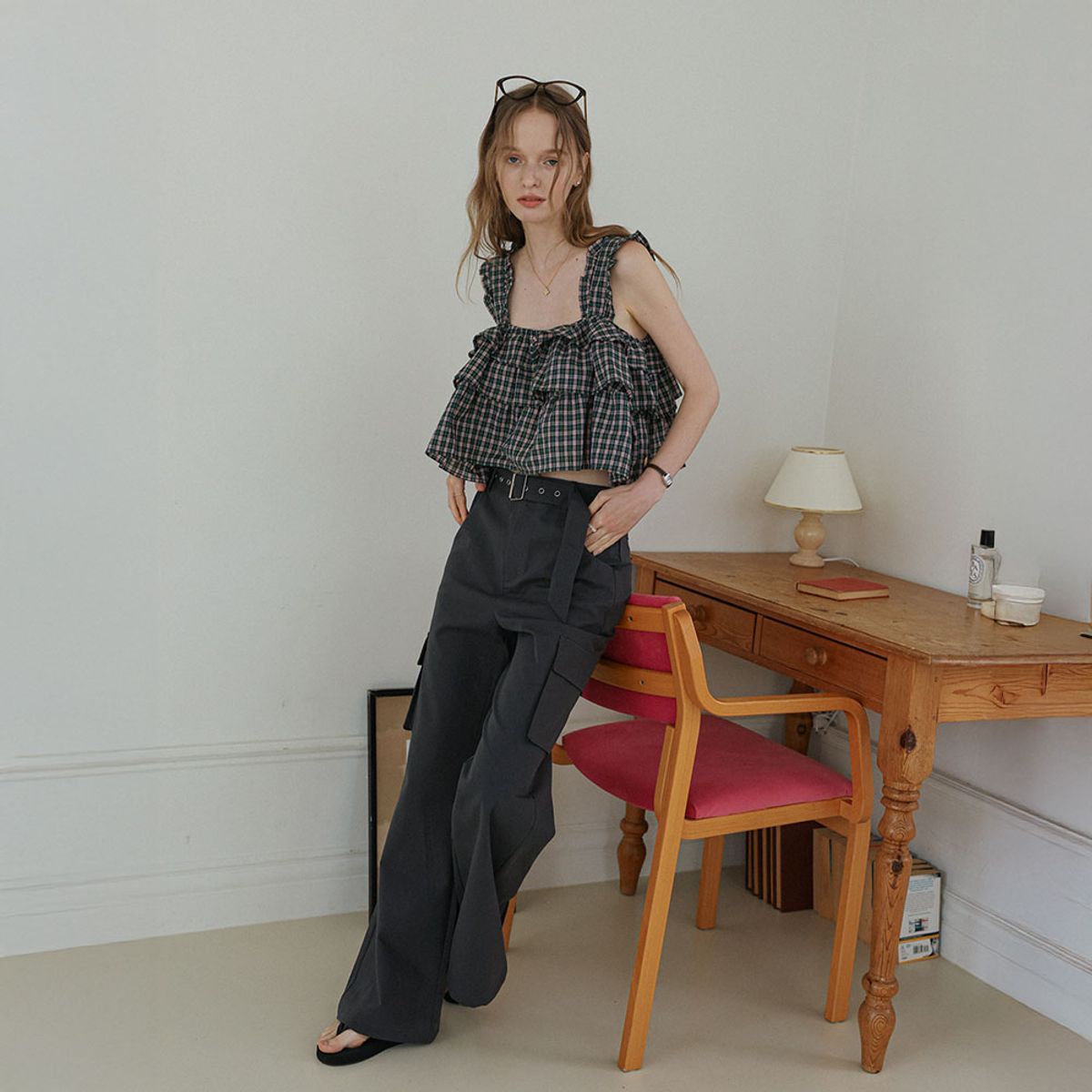 던드롭(DUNDROP) DD_Cargo wide pants_CHARCOAL