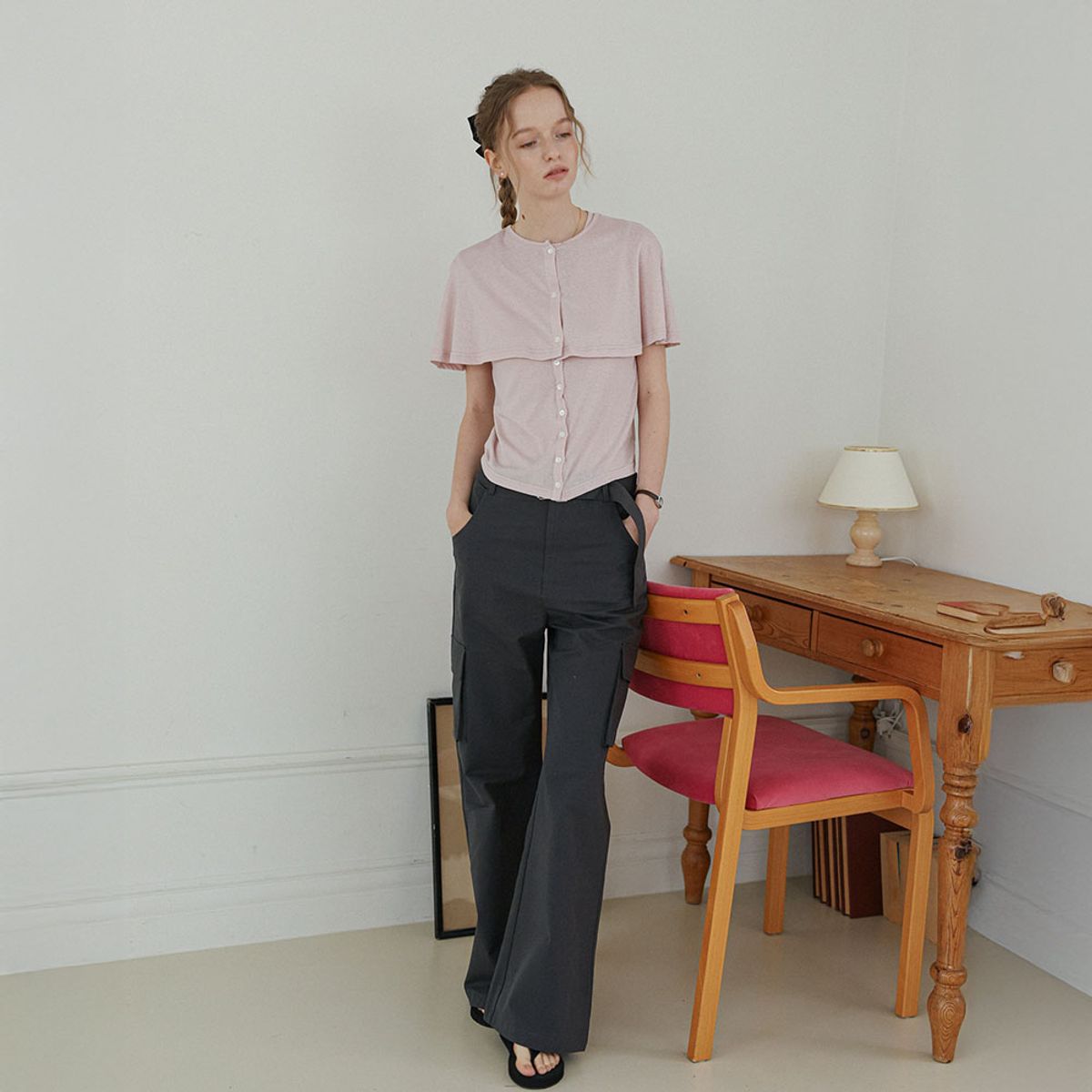 던드롭(DUNDROP) DD_Cargo wide pants_CHARCOAL
