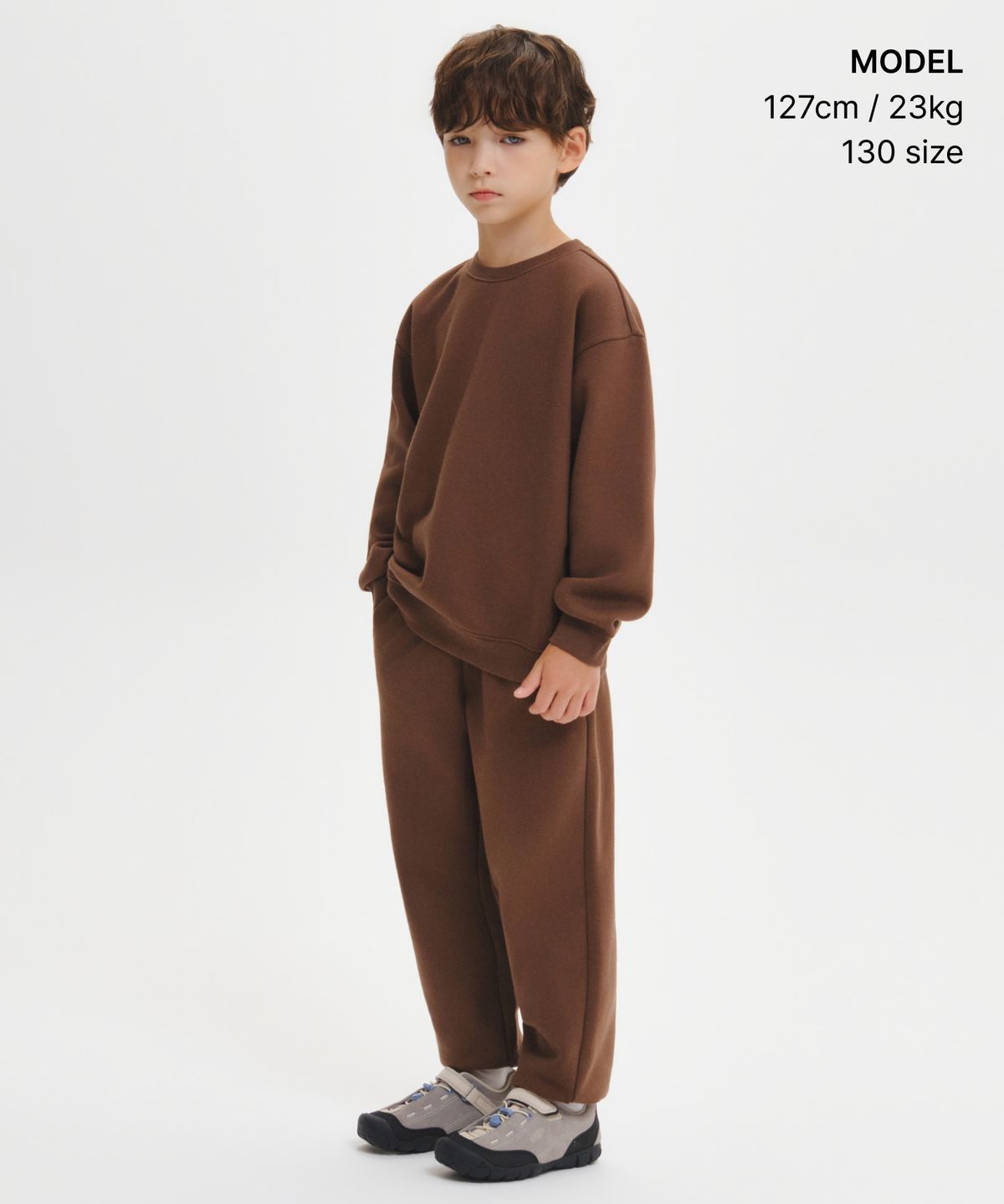 무신사 스탠다드 키즈(MUSINSA STANDARD KIDS) 기모 스웨트 팬츠 [브라운]