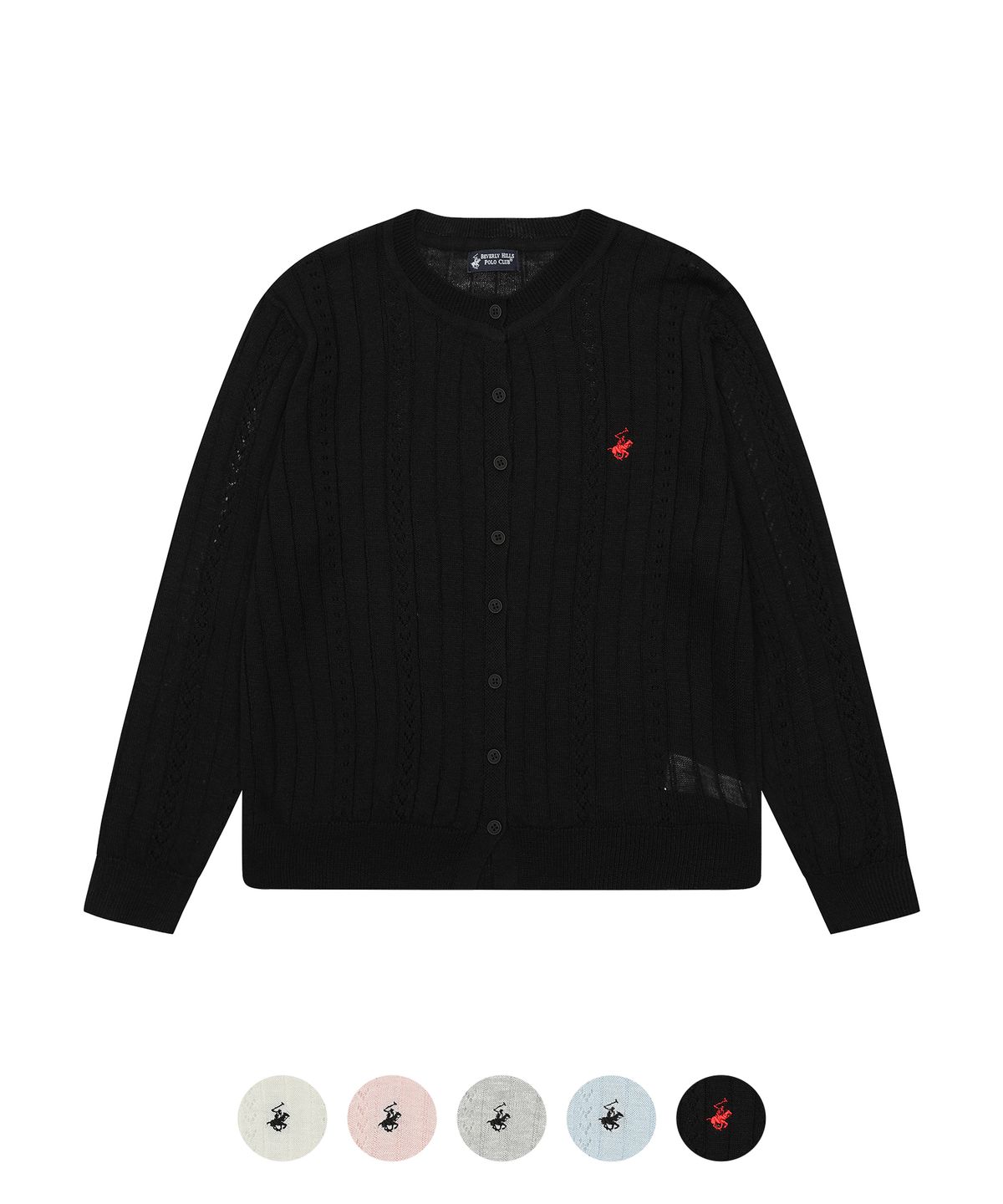 비버리힐스 폴로클럽(BHPOLOCLUB) 여성 썸머 펀칭 라인 니트 가디건 5Color TK106