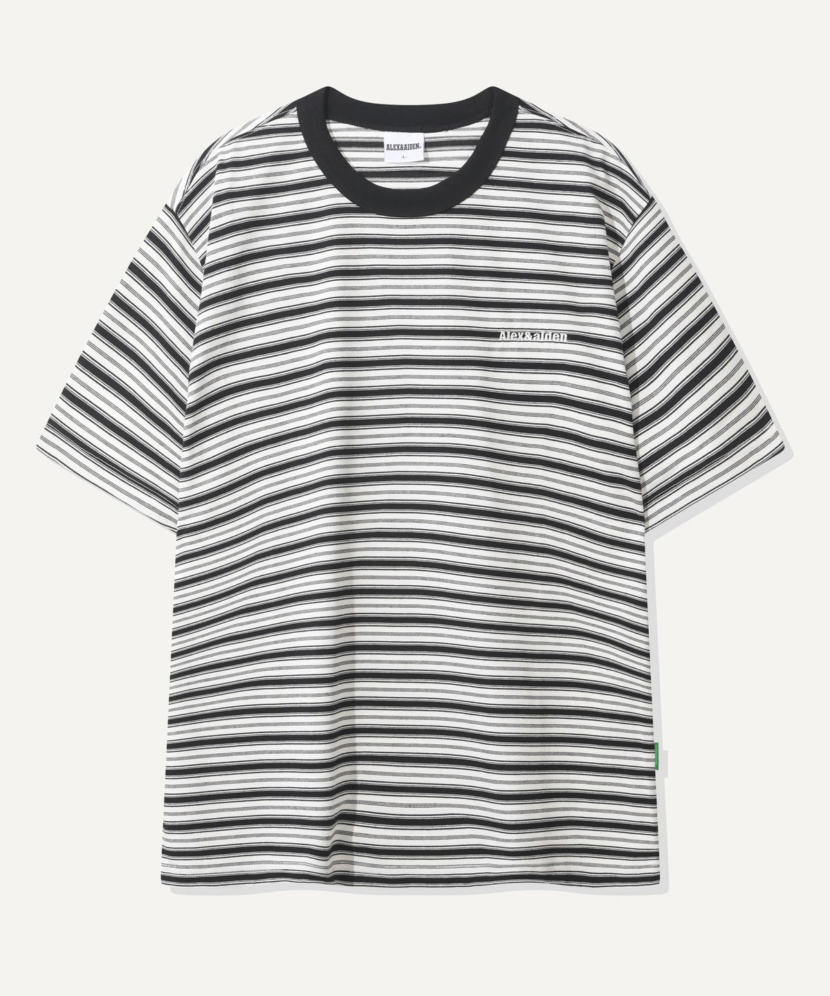 알렉스앤에이든(ALEXNAIDEN) 멀티스트라이프 반팔티